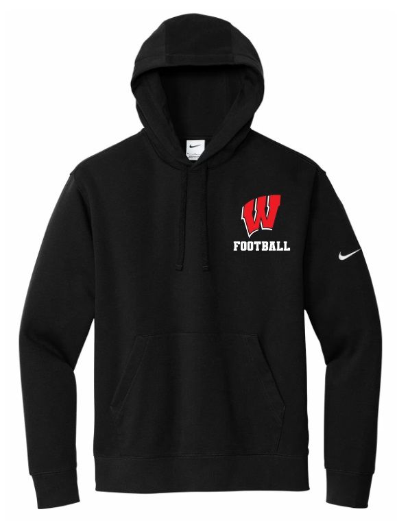 Halifax West High School - Black W Football Nike Hoodie (Left Chest)