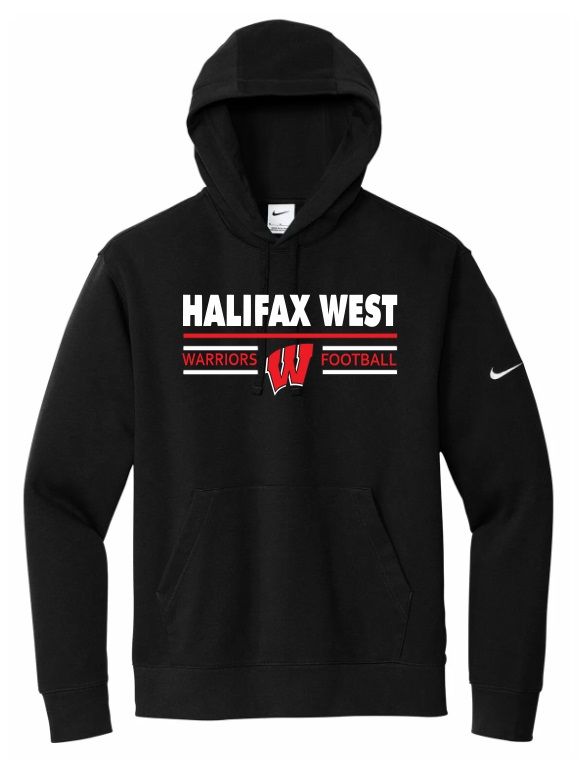 Halifax West High School - Black Halifax West Football Nike Hoodie (Full Chest)