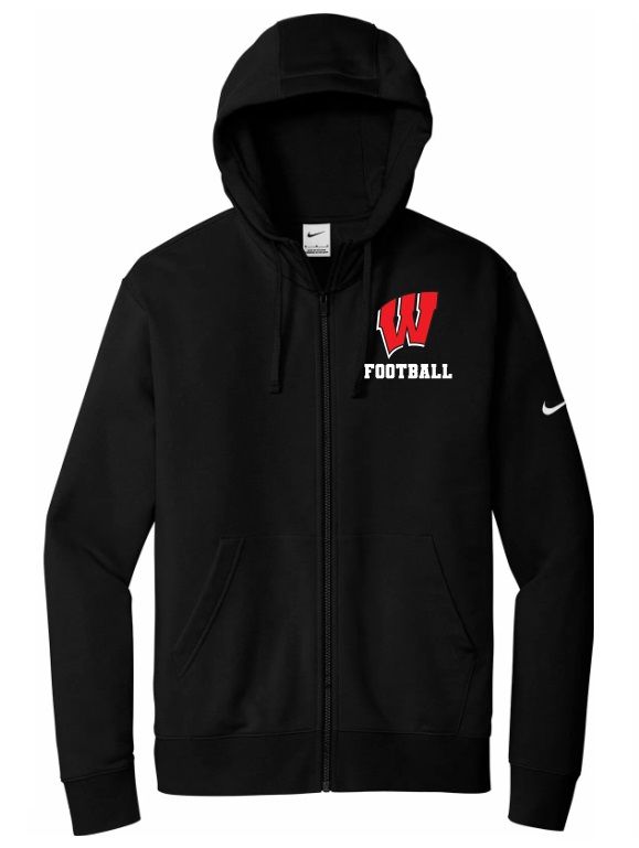 Halifax West High School - Black W Football Nike Zip Hoodie