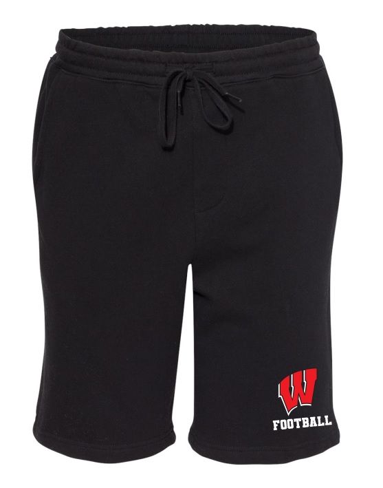 Halifax West High School - Black W Football Fleece Shorts with Pockets