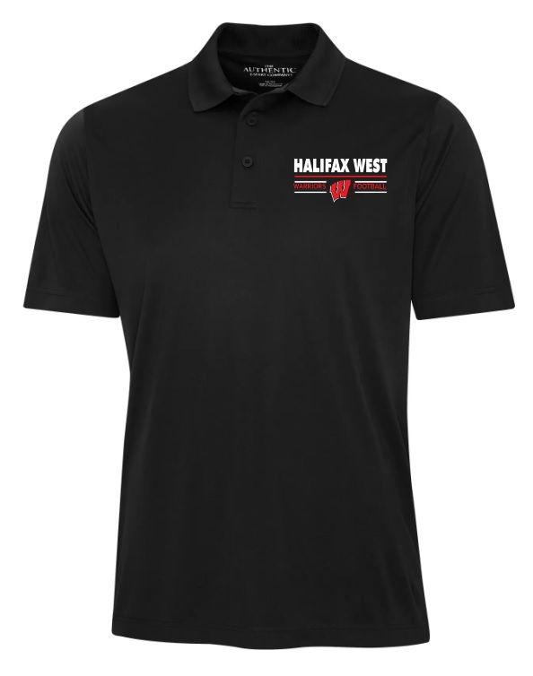 Halifax West High School - Black Halifax West Football Pro Team Polo Shirt (Left Chest)