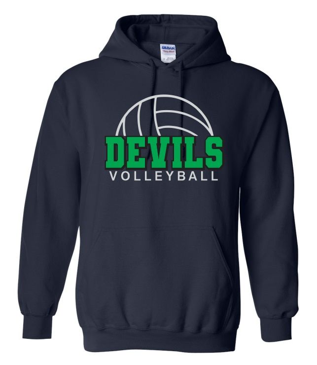 Island View High School - Navy Devils Volleyball Hoodie (Full Chest)