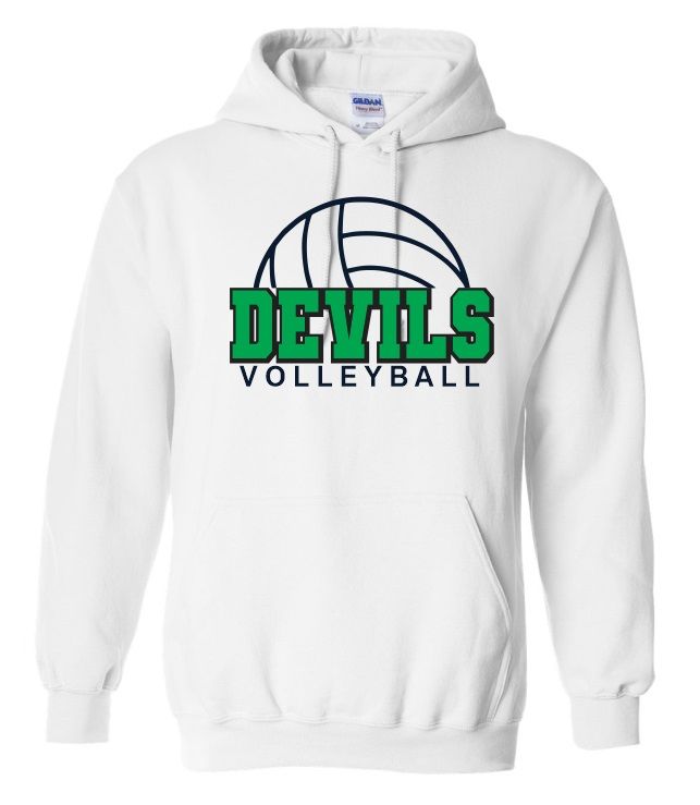 Island View High School - White Devils Volleyball Hoodie (Full Chest)