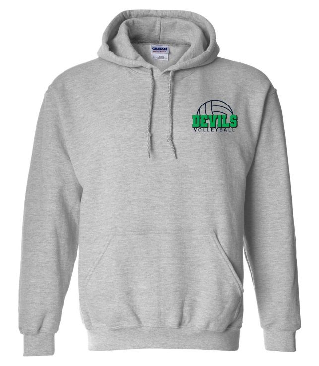Island View High School - Sport Grey Devils Volleyball Hoodie (Left Chest)