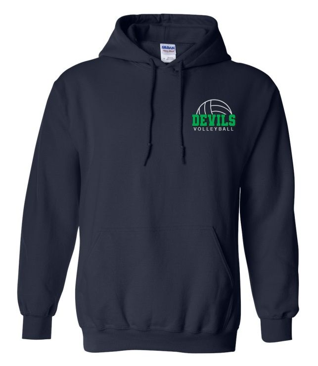 Island View High School - Navy Devils Volleyball Hoodie (Left Chest)