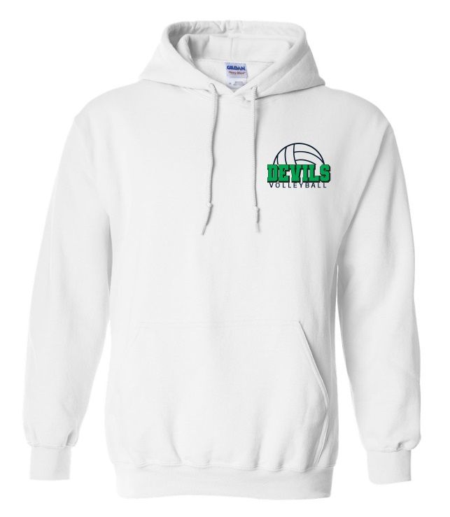 Island View High School - White Devils Volleyball Hoodie (Left Chest)