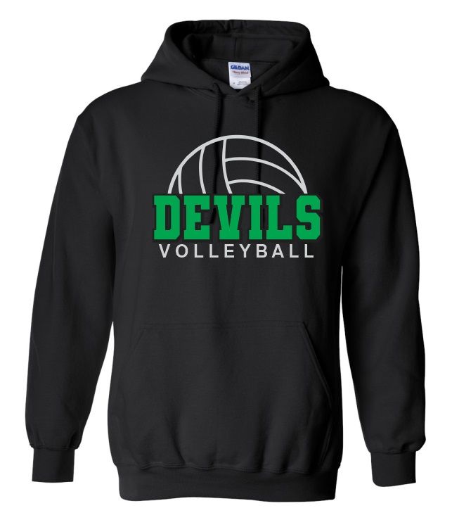 Island View High School - Black Devils Volleyball Hoodie (Full Chest)