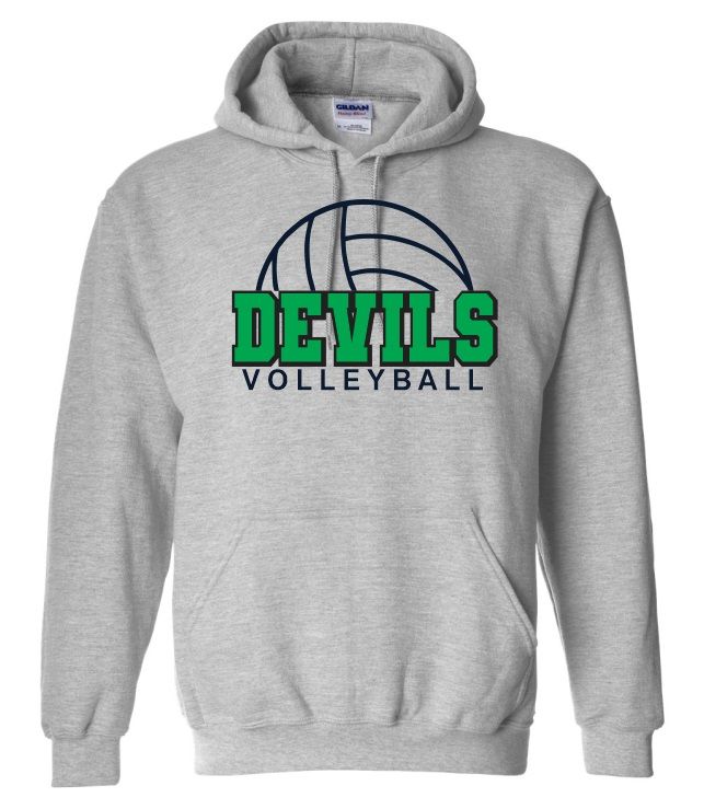 Island View High School - Sport Grey Devils Volleyball Hoodie (Full Chest)