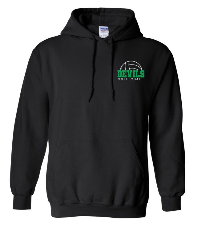 Island View High School - Black Devils Volleyball Hoodie (Left Chest)