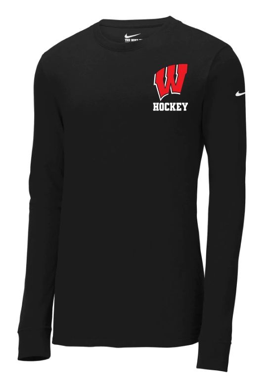 Halifax West High School - Black W Hockey Nike Dri-FIT Long Sleeve Shirt (Left Chest)