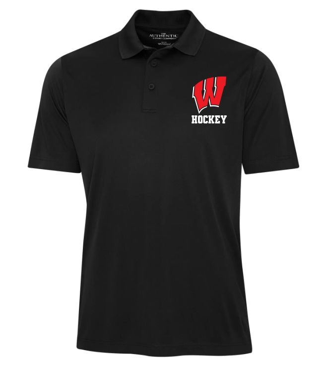 Halifax West High School - Black W Hockey Pro Team Polo Shirt (Left Chest)