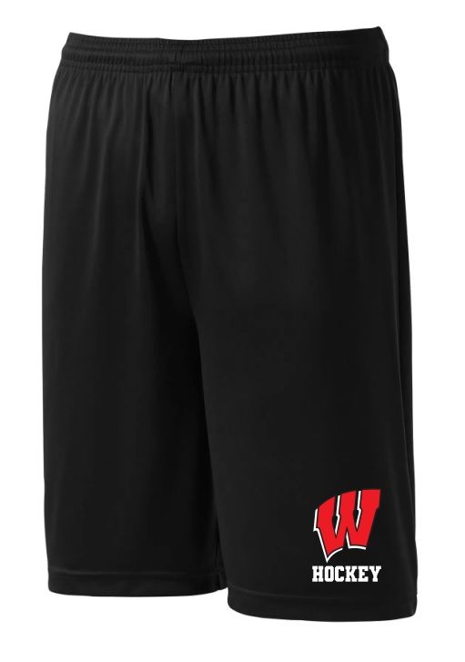 Halifax West High School - Black W Hockey Shorts