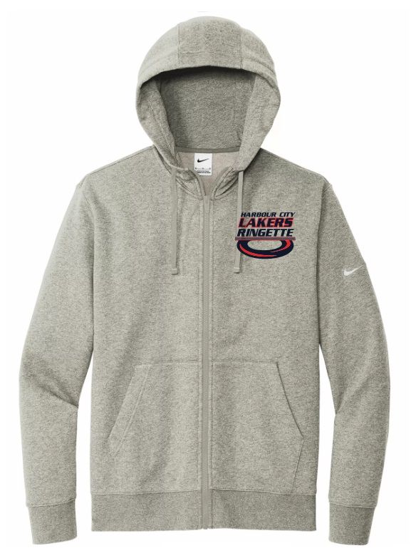HCL - Heather Grey Nike Harbour City Lakers Ring Zip Hoodie (Left Chest)