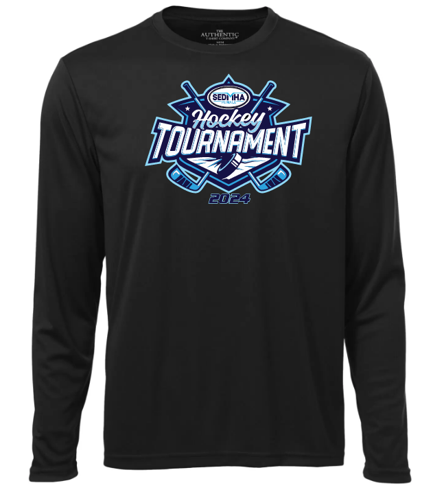 SEDMHA Female Hockey Tournament - Black SEDMHA Long Sleeve Performance Shirt (Full Chest)