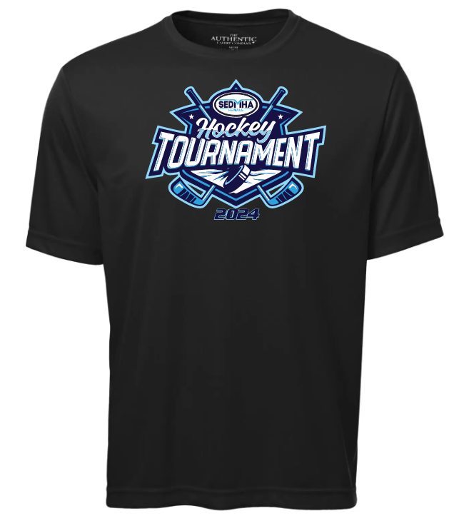 SEDMHA Female Hockey Tournament - Black SEDMHA Short Sleeve Performance Shirt (Full Chest)
