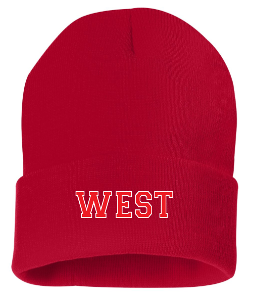 Halifax West High School - Red WEST Cuffed Beanie