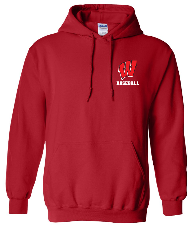 Halifax West High School - Red W Baseball Hoodie (Left Chest)