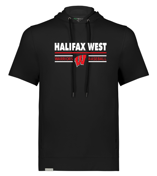 Halifax West High School - Black Halifax West Baseball Hooded Performance T-Shirt (Full Chest)