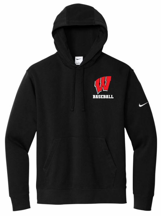 Halifax West High School - Black W Baseball Nike Hoodie (Left Chest)