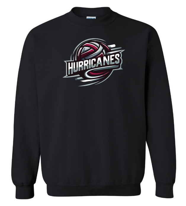 Corridor Volleyball Club - Black East Hants Hurricanes Logo Crewneck Sweatshirt (Full Chest Logo)