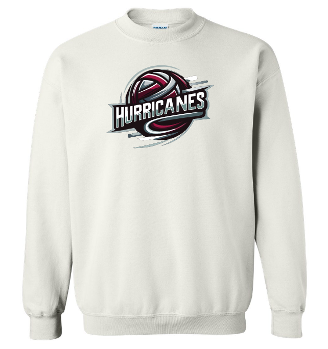 Corridor Volleyball Club - White East Hants Hurricanes Logo Crewneck Sweatshirt (Full Chest Logo)