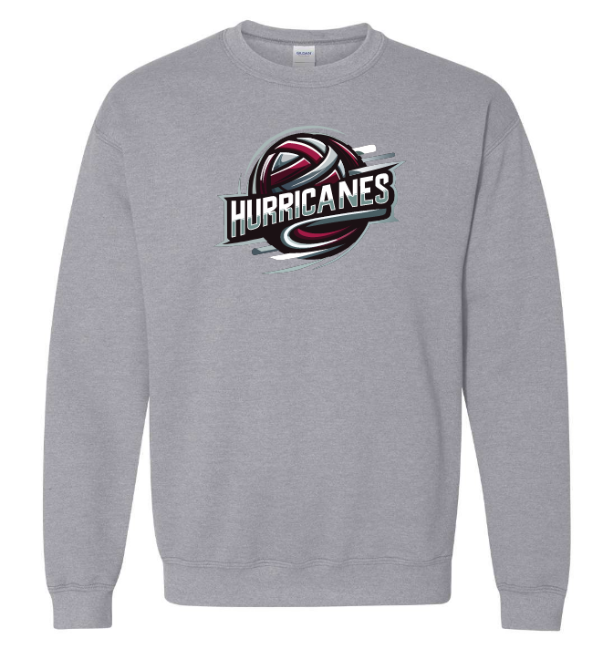 Corridor Volleyball Club - Sport Grey East Hants Hurricanes Logo Crewneck Sweatshirt (Full Chest Logo)