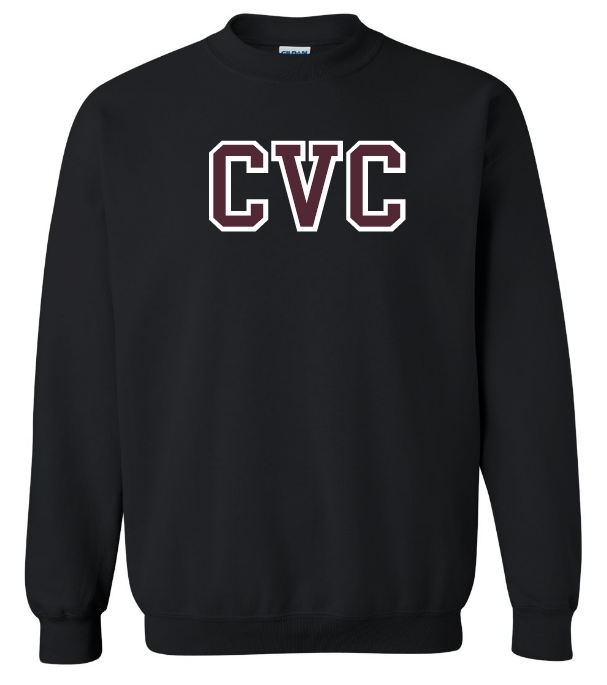 Corridor Volleyball Club - Black CVC Logo Crewneck Sweatshirt (Full Chest Logo)