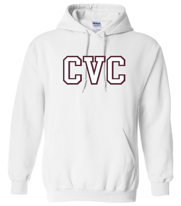 Corridor Volleyball Club - White CVC Logo Hoodie (Full Chest Logo)
