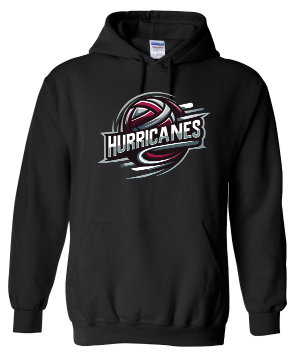 Corridor Volleyball Club - Black East Hants Hurricanes Logo Hoodie (Full Chest Logo)