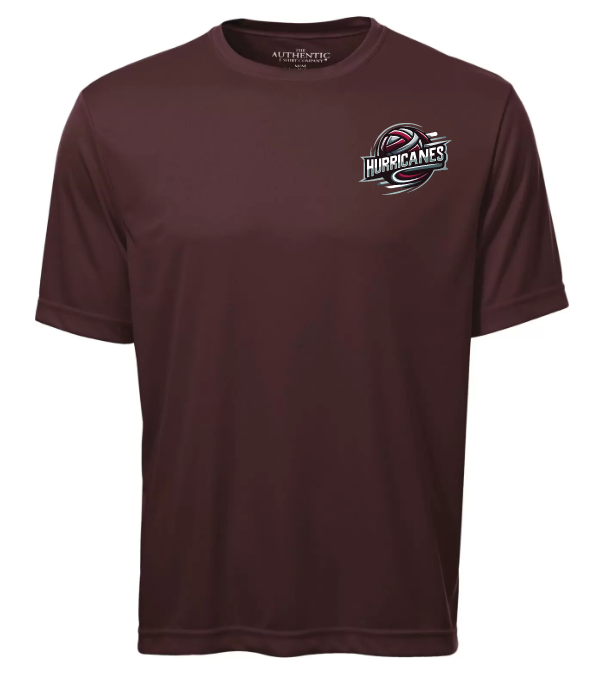 Corridor Volleyball Club - Maroon East Hants Hurricanes Logo Short Sleeve Moist Wick (Left Chest Logo)