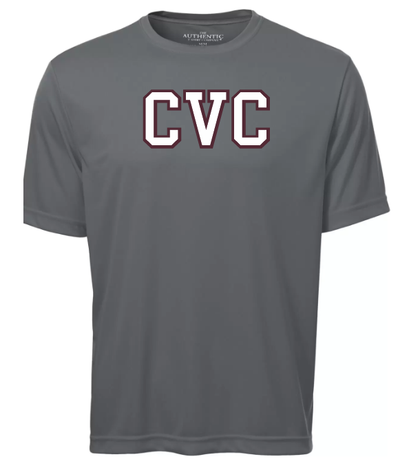 Corridor Volleyball Club - Coal Grey CVC Logo Short Sleeve Moist Wick (Left Chest Logo)