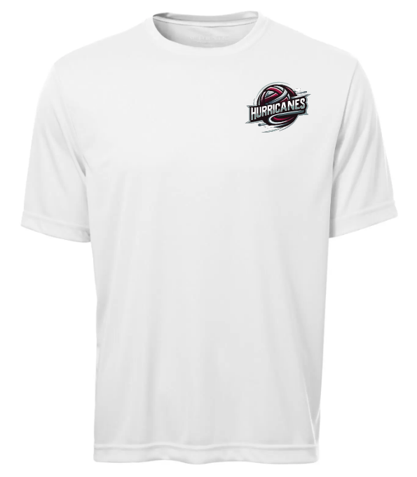 Corridor Volleyball Club - White East Hants Hurricanes Logo Short Sleeve Moist Wick (Left Chest Logo)