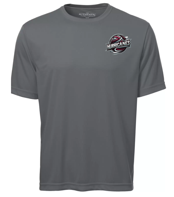 Corridor Volleyball Club - Coal Grey East Hants Hurricanes Logo Short Sleeve Moist Wick (Left Chest Logo)