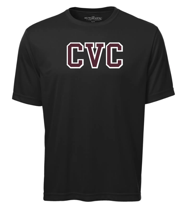 Corridor Volleyball Club - Black CVC Logo Short Sleeve Moist Wick (Left Chest Logo)