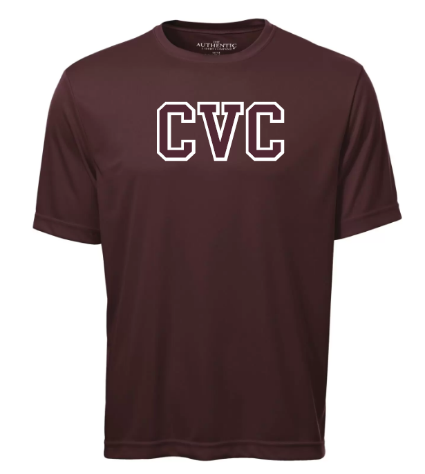 Corridor Volleyball Club - Maroon CVC Logo Short Sleeve Moist Wick (Left Chest Logo)