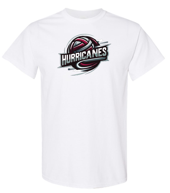 Corridor Volleyball Club - White East Hants Hurricanes Logo T-Shirt (Full Chest Logo)