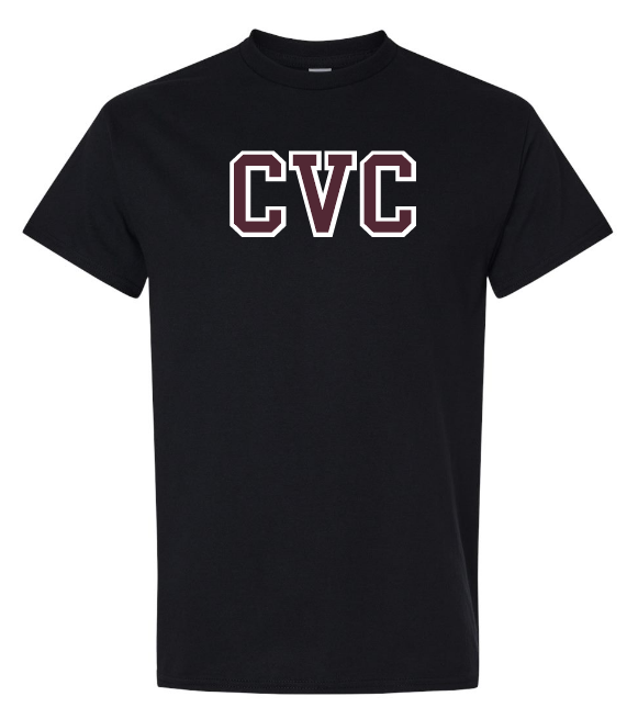Corridor Volleyball Club - Black CVC Logo T-Shirt (Full Chest Logo)