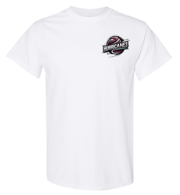Corridor Volleyball Club - White East Hants Hurricanes Logo T-Shirt (Left Chest Logo)
