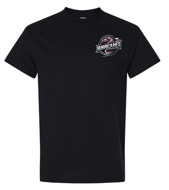 Corridor Volleyball Club - Black East Hants Hurricanes Logo T-Shirt (Left Chest Logo)