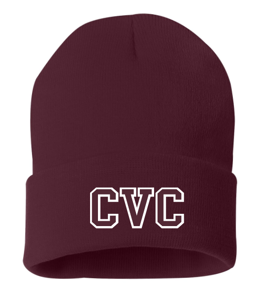 Corridor Volleyball Club - Maroon CVC Logo Cuff Beanie