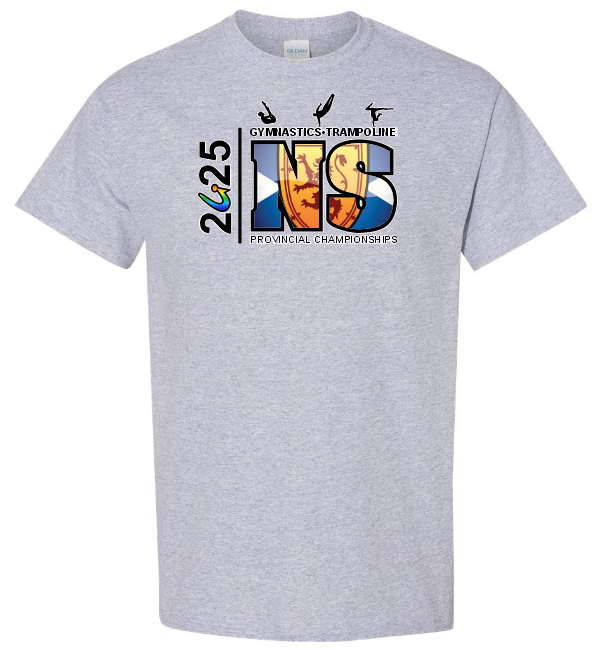 NS Gymnastics and Trampoline Provincial Championships 2025 - Sport Grey T-Shirt (Full Chest Logo)
