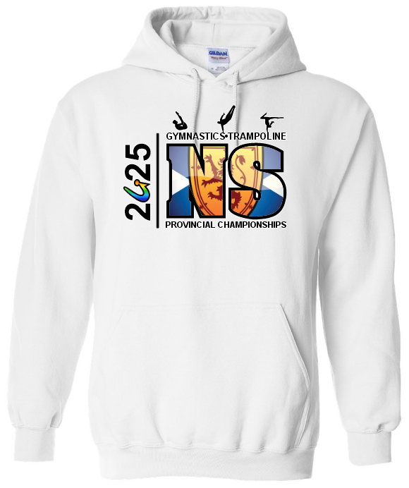 NS Gymnastics and Trampoline Provincial Championships 2025 - White Hoodie (Full Chest)