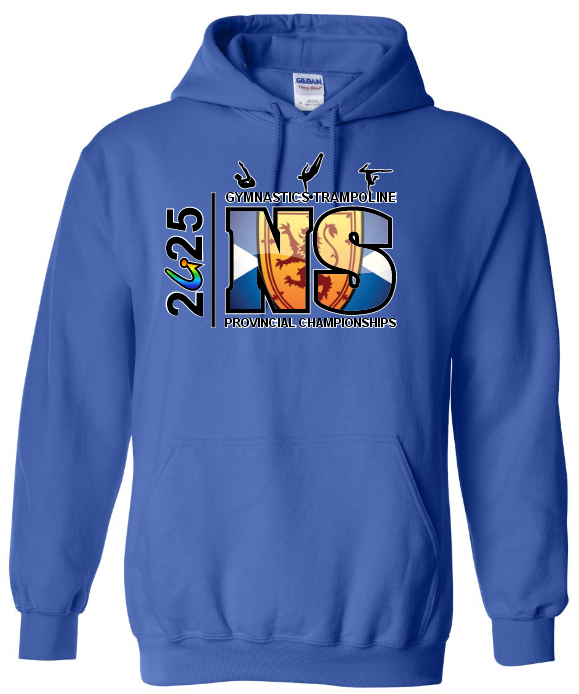 NS Gymnastics and Trampoline Provincial Championships 2025 - Royal Blue Hoodie (Full Chest)