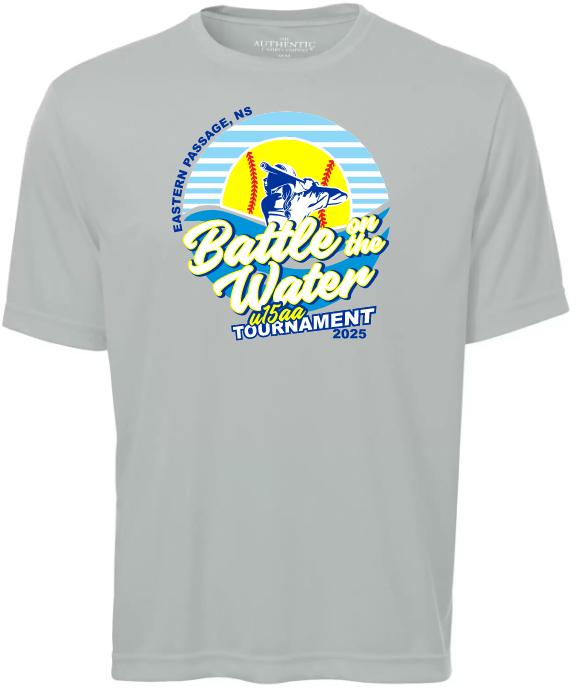 Battle on the Water Tournament - Silver Short Sleeve Moist Wick (Full Chest)
