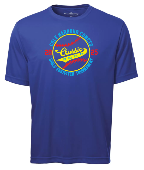Cole Harbour Comets Fast Pitch Tournament - Royal Blue Moist Wick T-Shirt