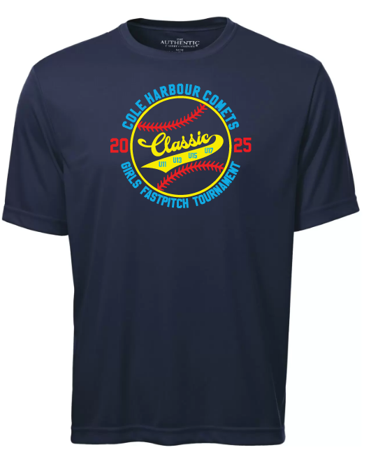 Cole Harbour Comets Fast Pitch Tournament - Navy Moist Wick T-Shirt