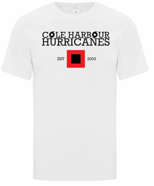Cole Harbour Hurricanes - White CHH Cotton T-Shirt (Full Chest)