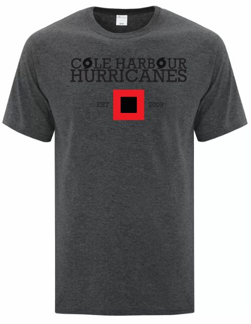 Cole Harbour Hurricanes - Dark Heather Grey CHH Cotton T-Shirt (Full Chest)