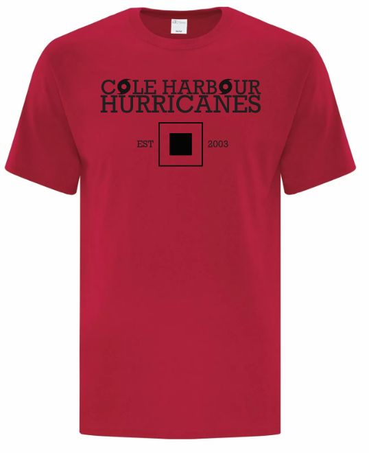 Cole Harbour Hurricanes - Red CHH Cotton T-Shirt (Full Chest)