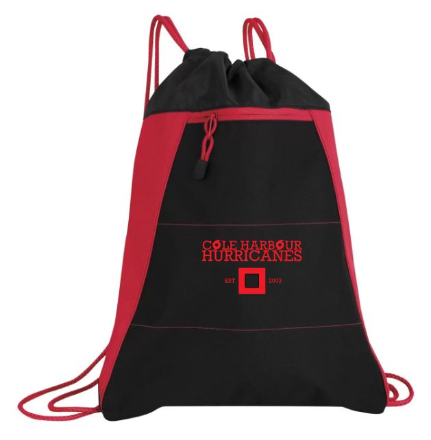 Cole Harbour Hurricanes - Red &amp; Black CHH Varcity Cinch Bag